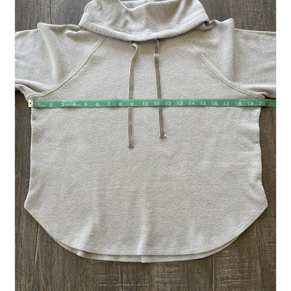 Lucky Brand Women’s Funnel Neck Long Sleeve Waffle Knit Top Heather Grey Small - Picture 10 of 12